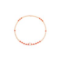 Pulsera de Plata Esterlina 925 Estrella naranja Bañado en Oro 14kt