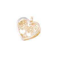 Colgante Oro Bicolor 18kt Árbol-Corazón