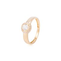 Anillo Compromiso de Oro de 18kt Circonita central