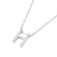 Collar de Plata Esterlina 925 Letra H Circon