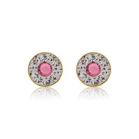 Aros de Oro 18kt Circulo de Rosa de Francia