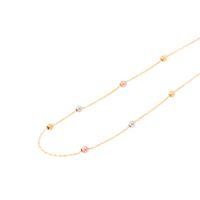 Collar de Oro Amarillo 18kt Esferas Tricolor