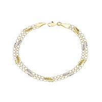 Pulsera de Oro 18kt Bicolor Doble
