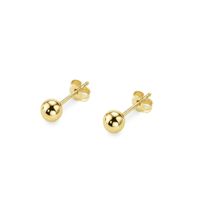 Aros de Oro 9kt Bolita Solida 5 MM