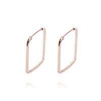 Aros Oro Miel de 18kt Cuadrado Mediano