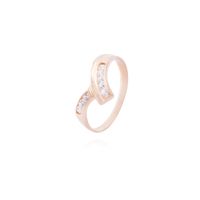 Anillo Oro Miel 18kt Gaviota en Circonitas
