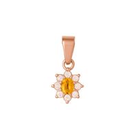 Colgante Oro 18kt Clásico Floral con Circonitas