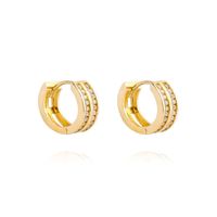 Aros de Oro 18kt Argollas 2 fila Circonitas