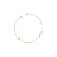 Pulsera de Oro 18kt Eslabones Ovalados y Circonitas - Baguette