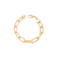 Pulsera Plata Esterlina 925 Eslabón Grueso Bañado Oro 14kt