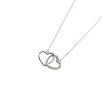 Collar Oro Blanco 18kt Corazones Entrelazados