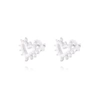 Aros de Plata Esterlina Corazón Perla mas Circonita