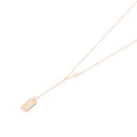 Collar Revestido en Oro 18kt Placa con Circonita mas Cruz