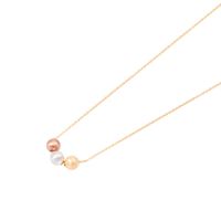 Collar Oro Amarillo 18kt 3 Bolitas Tricolor