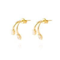 Aros de Plata Esterlina 925 Oval Doble Revestido en Oro 18kt