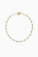 Pulsera Oro Amarillo 18kt Bolitas Bicolor