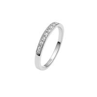 Anillo Oro Blanco 18kt Medio Riel Circonita