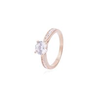 Anillo en Oro Miel 18kt Destello en Circón