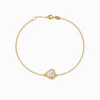Pulsera Oro Amarillo 18kt Corazón Circonita