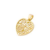 Colgante de Oro 18kt Corazon Calado Circon