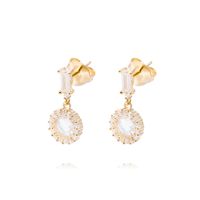 Aros Revestidos en Oro 18kt Colgantes Círculos con Circonita