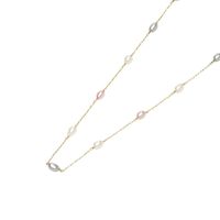 Collar Oro Amarillo 18kt Perlas Agua Dulce Tricolor