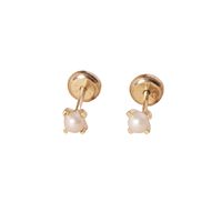 Aros de Oro 18kt Perla Cultivada 4 Grifas 5,0mm