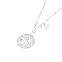 Collar de Plata Esterlina 925 Circulo Corazon Circon