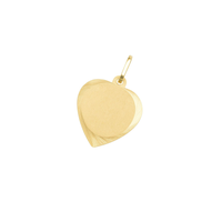 Colgante Oro Miel 18kt Placa Corazón Tallado