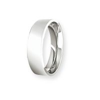 Argolla Matrimonio de Oro Blanco 18kt Tubo ErgoFit Sagres de 5,0mm