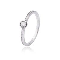 Anillo de Plata Esterlina 925 Punto de Luz Circon