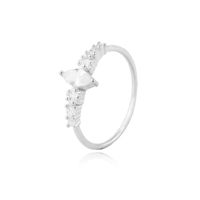 Anillo de Plata Esterlina 925 Gota Central