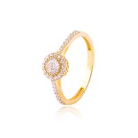 Anillo Compromiso de Oro 18Kt Circon Boton