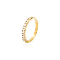 Anillo Compromiso de Oro 18Kt Medio Cintillo Circones