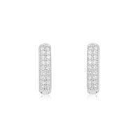 Aros de Plata Esterlina 925 Argollas 36 Circonitas