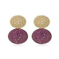 Aros Oro Amarillo 18Kt Diamantes y Rubi