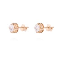 Aros Oro Miel 18kt Chatón 5mm