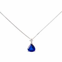 Collar Oro Blanco 18kt Diamantes 2Pts y 1,14 Quilates Zafiro