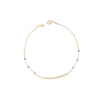 Pulsera de Oro 18kt Barra y esferas