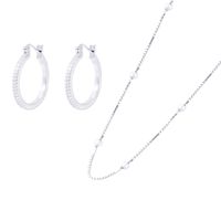 Conjunto Lazos con Brillo Plata Esterlina 925