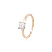 Anillo Compromiso de Oro 18Kt Solitario 5MM 4 Grifas