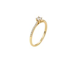 Anillo Oro Amarillo 18kt Circonitas- Central 3MM