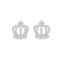 Aros de Plata Esterlina 925 Corona con Circonitas