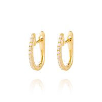 Aros de Oro 18kt Argollas Circón en U