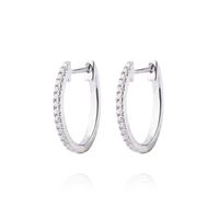 Aros de Oro Blanco 18kt con Diamantes Oval 16pts total SI/H