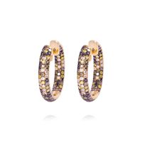 Aros Oro Amarillo 18kt Argollas Diamantes 2,21 Qlts