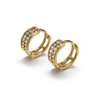 Aros Oro Amarillo 18kt Argollas Circonita