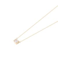 Collar Revestido en Oro 18kt Rectángulo Circonita