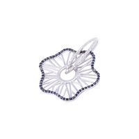 Colgante Oro Blanco 18kt Flor Diamantes 42 Pts