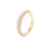 Anillo Revestido Oro 18kt Triple Medio Cintillo Circonitas